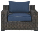 Wallis Sands  - Brown/Blue - Lounge Chair w/Cushion (1/CN)