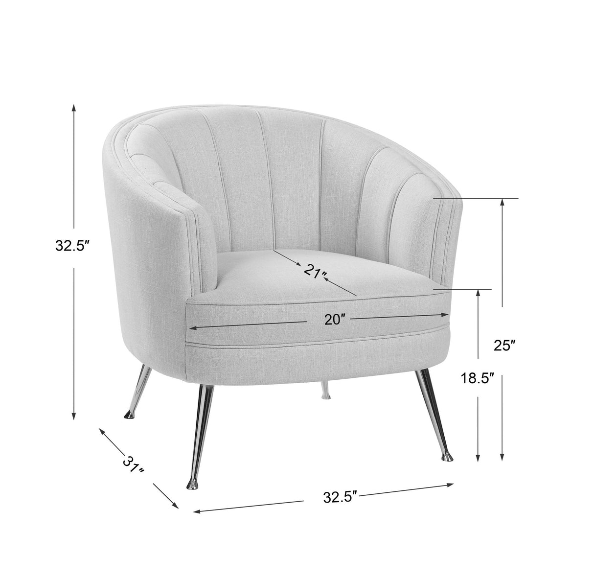 Janie - Mid-century Accent Chair - White