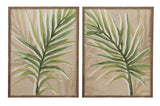 Burlap Palm Frond I Framed Print - Light Brown / Green
