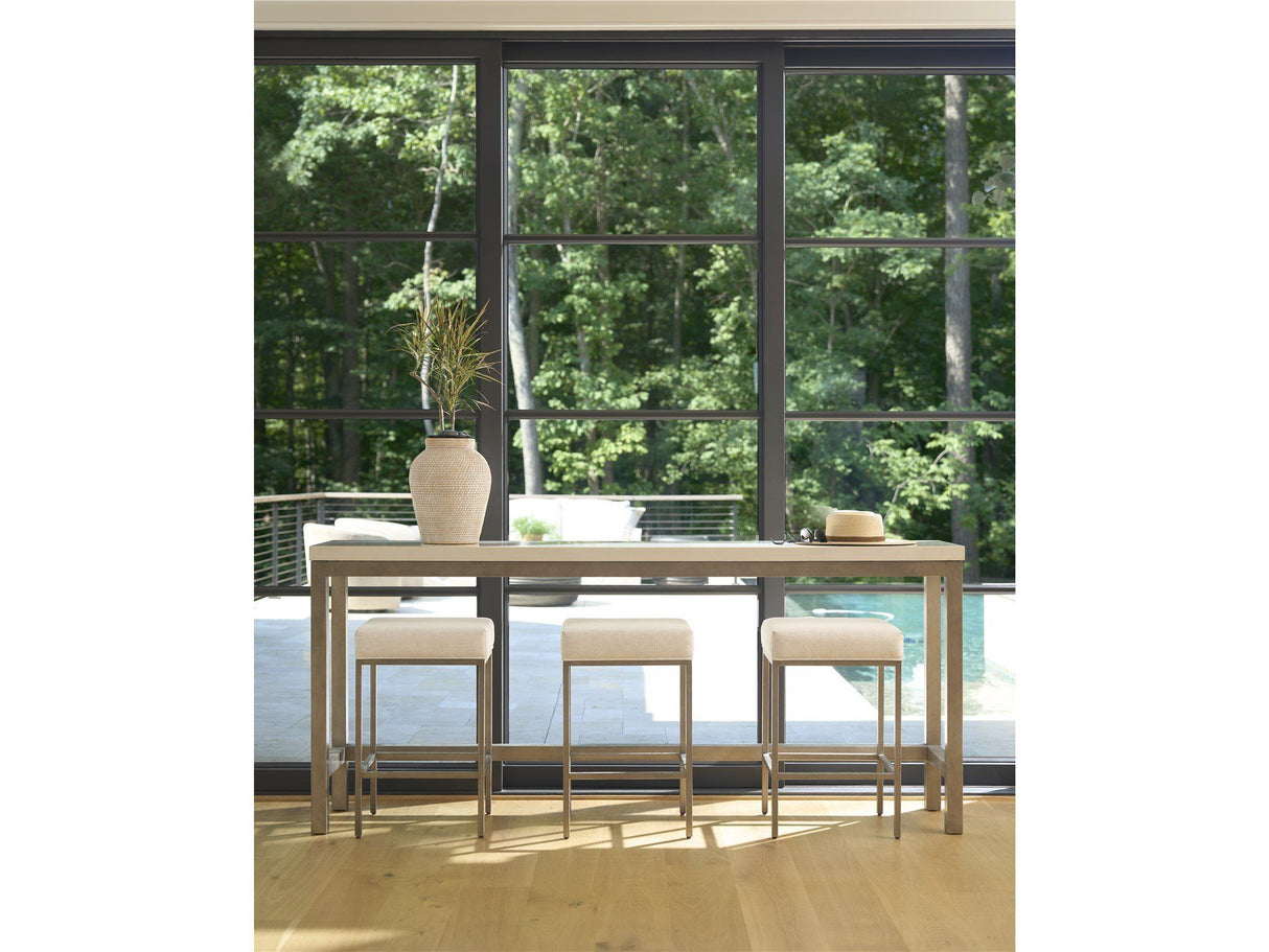 Oasis - Console With 3 Stools - Gray / Beige