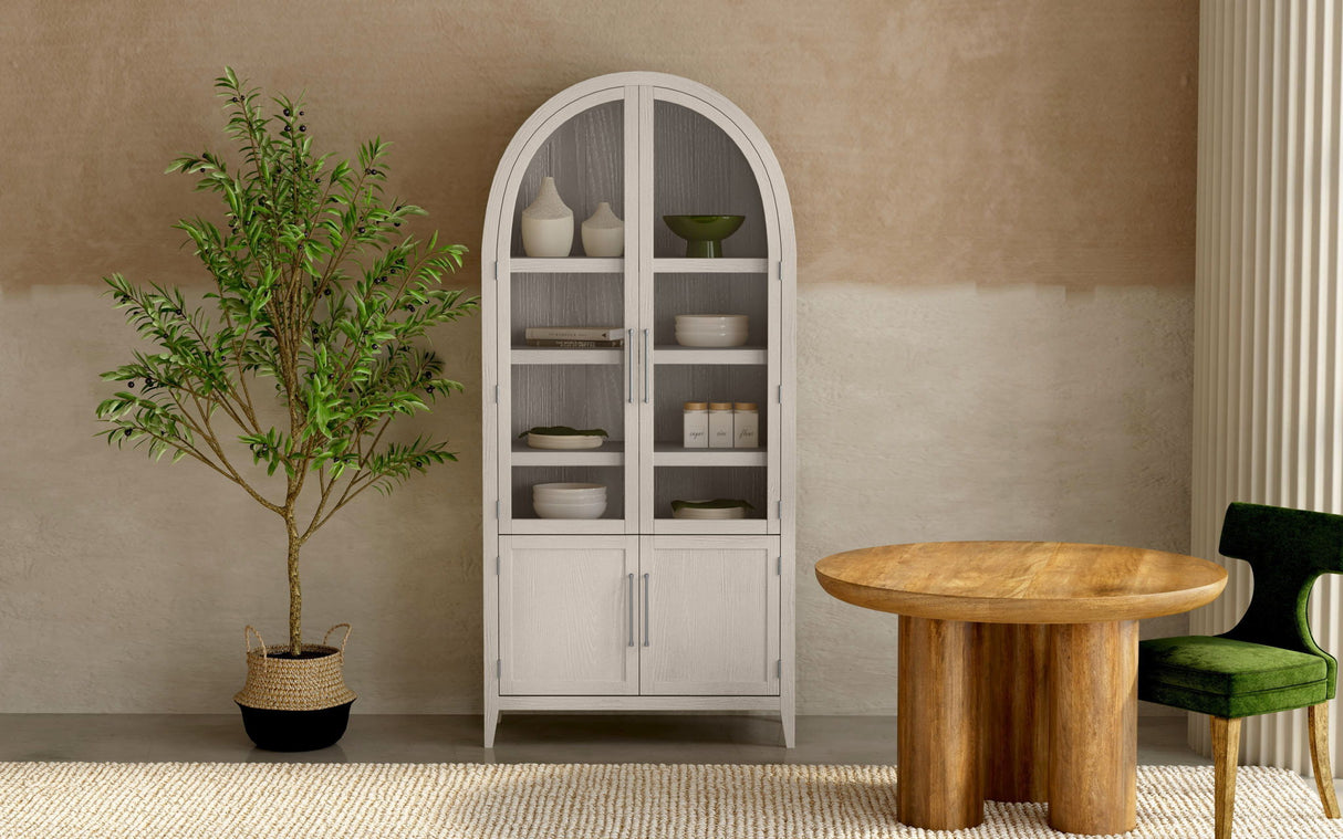 Fynn - Display Cabinet - Light Gray Oak