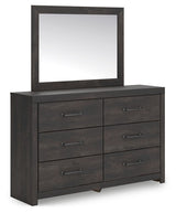Hollivern - 4 Pc. - Twin Panel Storage Bed, Dresser, Mirror And Chest - Dark Gray