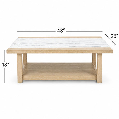 Trifecta - Coffee Table - Driftwood Cerused Oak