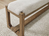 Cabalynn - Oatmeal / Light Brown - Large Uph Dining Room Bench