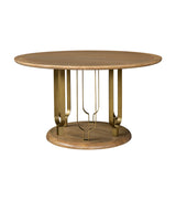 Ryder - Dining Table - Chestnut Elm / Antique Brass