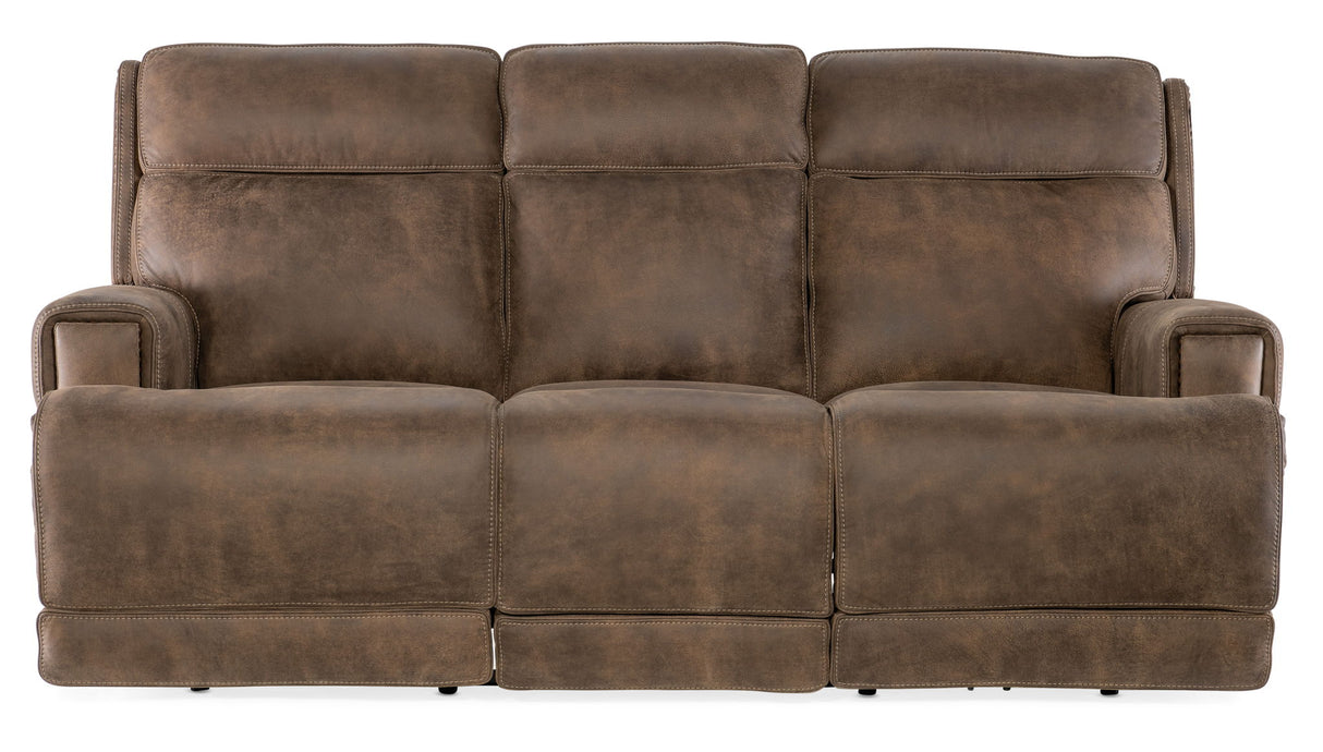 MS - Wheeler Power Sofa With Power Headrest - Dark Brown