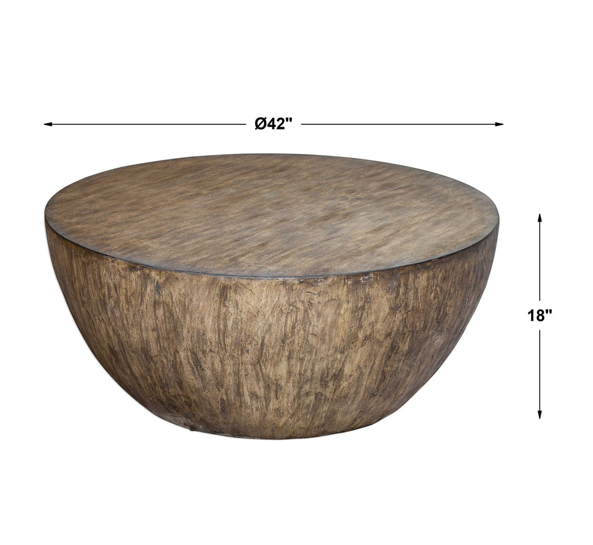 Lark - Round Wood Coffee Table - Brown, Dark