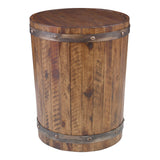 Ceylon - Wine Barrel Side Table - Brown, Dark