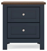 Landocken - Two Drawer Night Stand - Brown / Blue