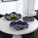 Abella - Ceramic Wall Decor, Set Of 3 - Blue