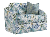 Key Biscayne - Moorings Swivel Chair - Light Brown / Light Blue