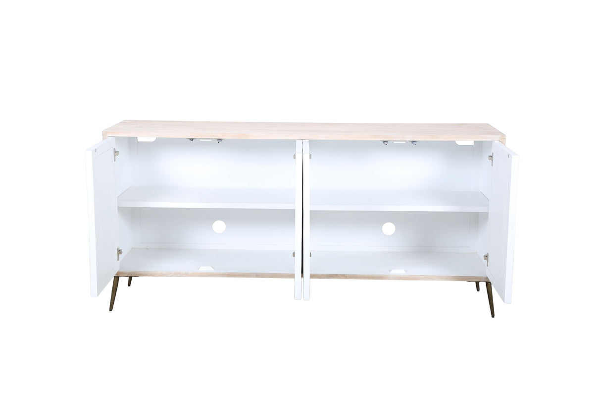 Xander - Server - White Wash Mango / Mosaic Ivory / Brass / Ebony