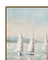Sailing Day Framed Canvas - Blue