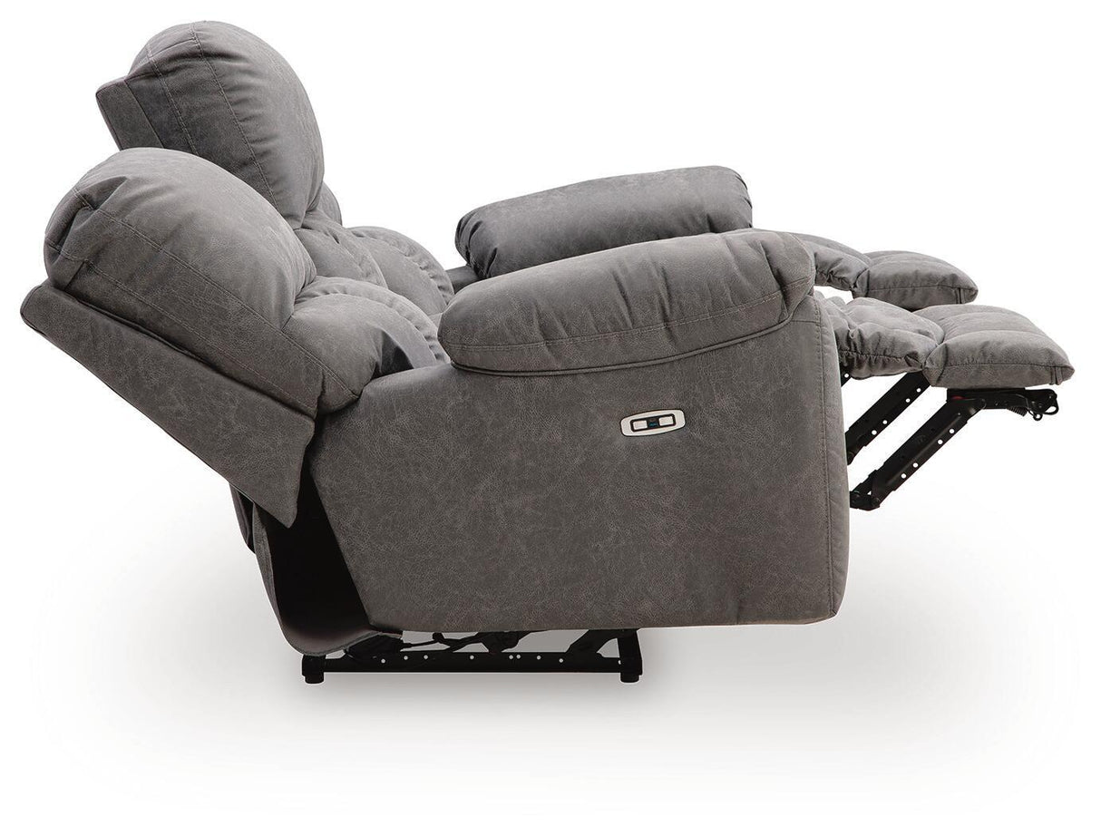 Bakerstein - Power Reclining Sofa With Adjustable Headrest - Galaxy