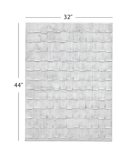 Linear Marks Canvas Art - White