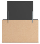 Hollivern - 4 Pc. - Twin Panel Storage Bed, Dresser, Mirror And Chest - Dark Gray