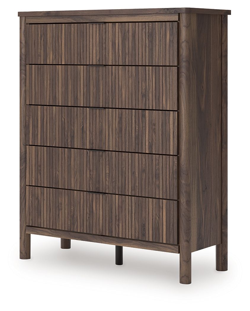 Pamytta - Five Drawer Wide Chest - Brown