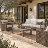 Havana - Swivel Club Glider With Self Welt - Canvas Flax