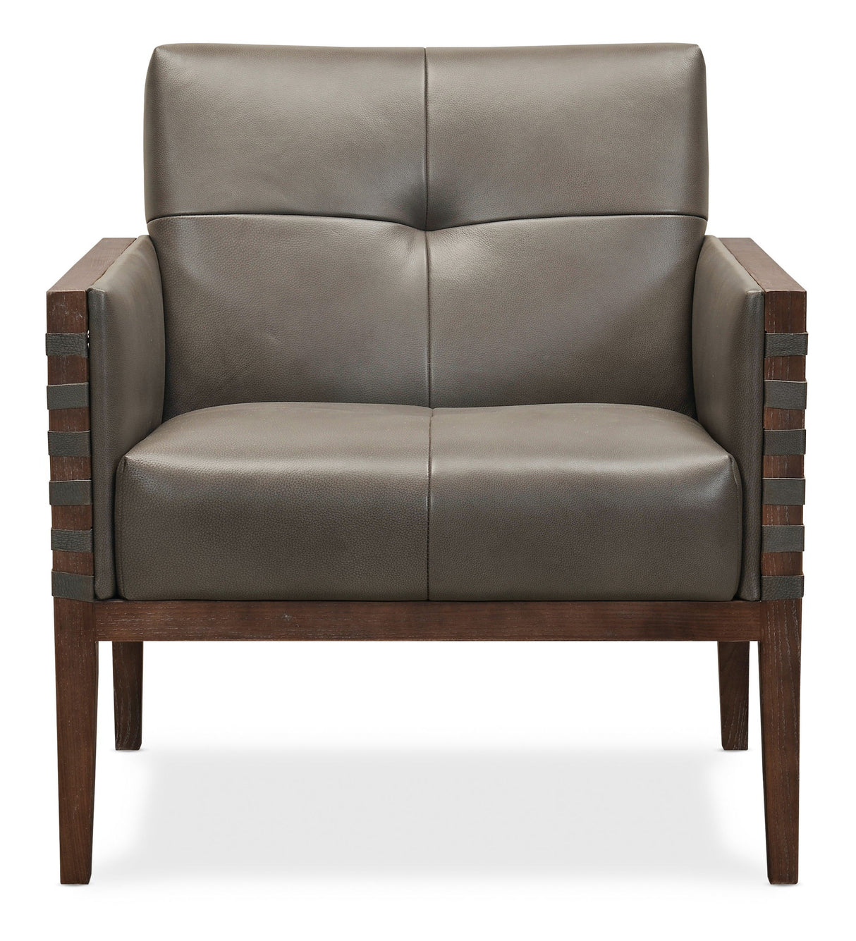 CC - Carverdale Leather Club Chair With Wood Frame