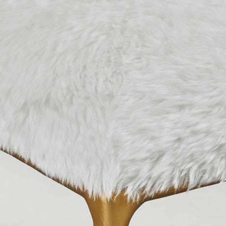 Charmed - Sheepskin Small Bench - White