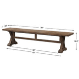 Stratford - Salvaged Wood Bench - Brown, Dark