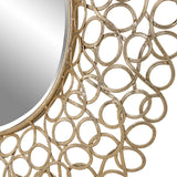 Swirl - Round Mirror - Gold