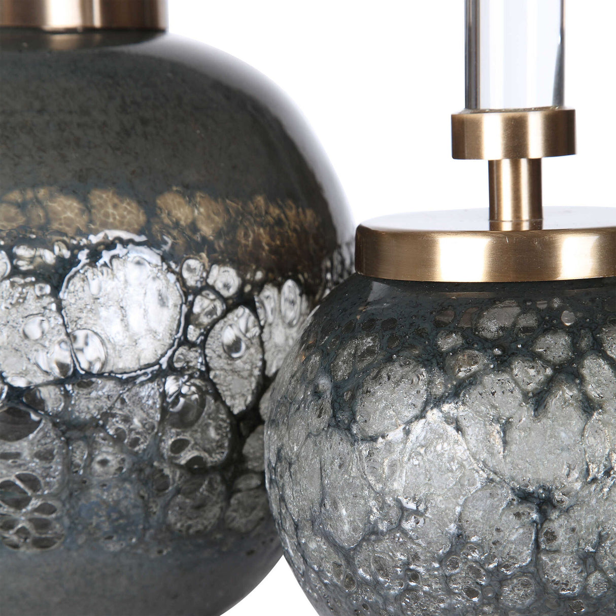 Cessair - Art Glass Bottles, Set Of 2 - Gray, Dark