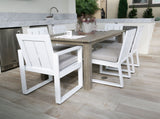 Newport - Dining Chair, No Welt - Cast Silver / White