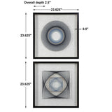 String Duet - Geometric Art, Set Of 2 - Black