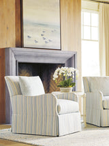 Ocean Breeze - Palm Frond Swivel Chair - White
