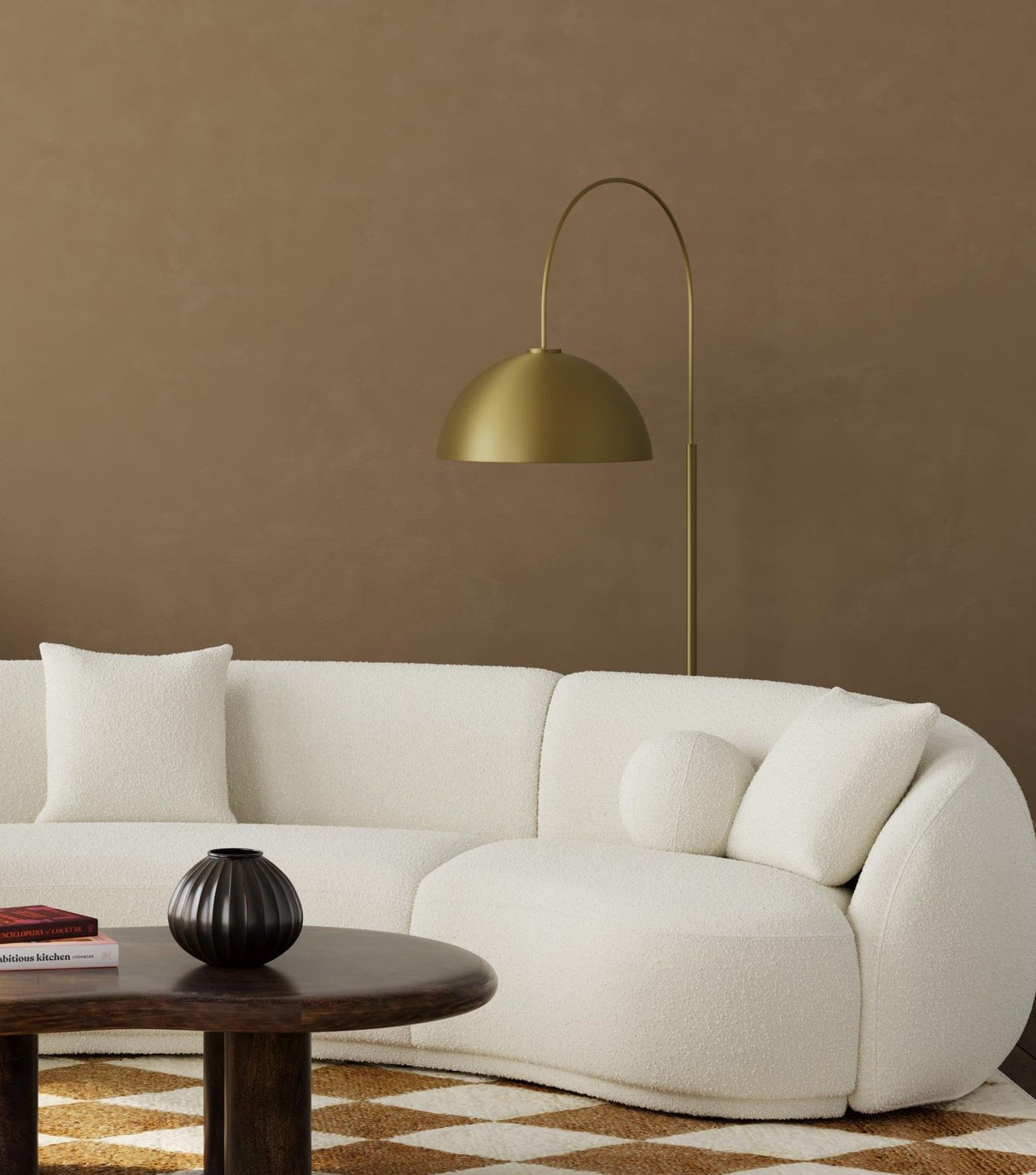 Caldwell - Floor Lamp - White / Brass