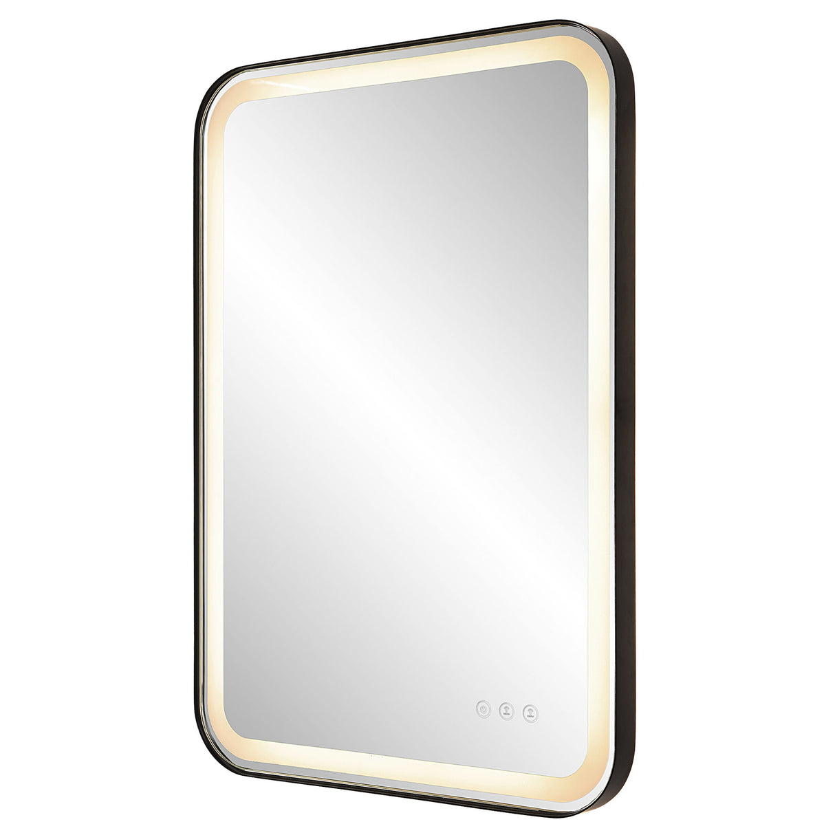 Crofton - Vanity Mirror - Black & Pearl Silver