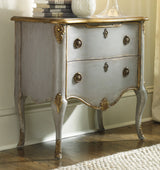 Melange - French 2-Drawer Chest - Pearl Silver
