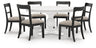Greddinton - Round Dining Table Set - Black Chairs
