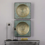 Sybil - Squares, Set Of 2 - Antique Gold