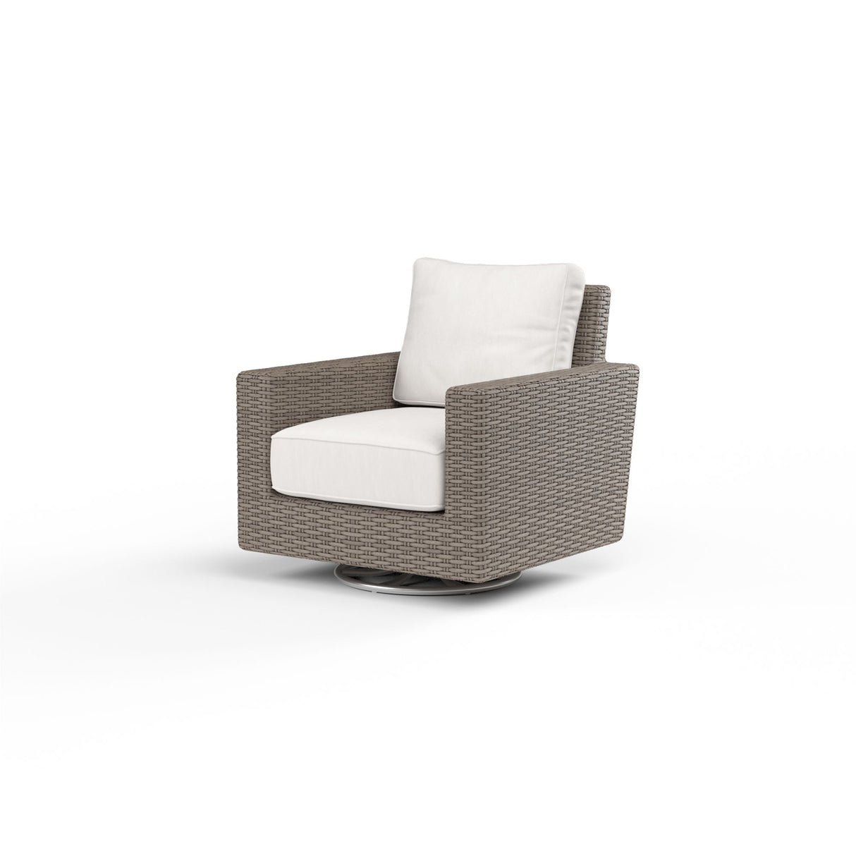 Coronado - Swivel Rocker, With Self Welt - Canvas Flax / Dark Brown