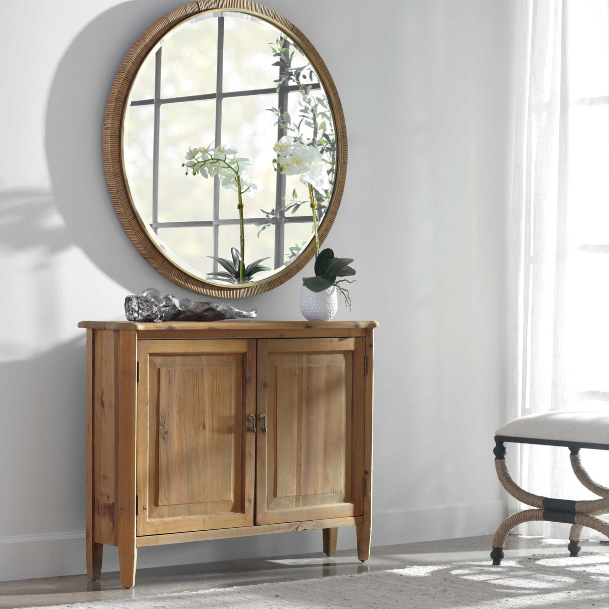 Altair - Reclaimed Wood Console Cabinet - Brown, Dark