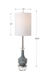 Piers - Mottled Buffet Lamp - Blue