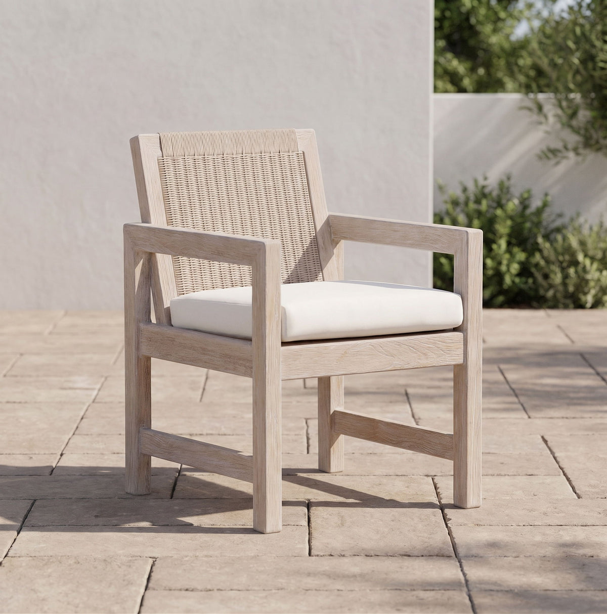 Sedona - Dining Chair In Canvas, No Welt - Coastal Teak / Latte Wicker