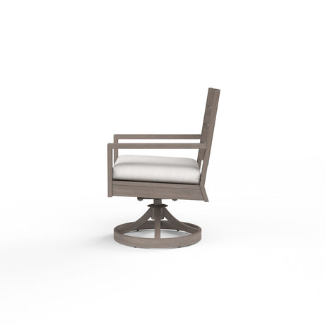 Laguna - Swivel Dining Chair, No Welt - Canvas Flax / Gray