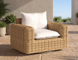 Playa - Swivel Club Glider With Flange Welt - Light Brown / White