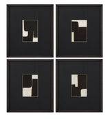 Desert Fragments Framed Print (Set of 4) - Black, White