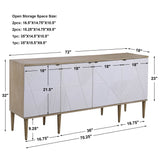 Tightrope - 4 Door Modern Sideboard Cabinet - White & Light Brown