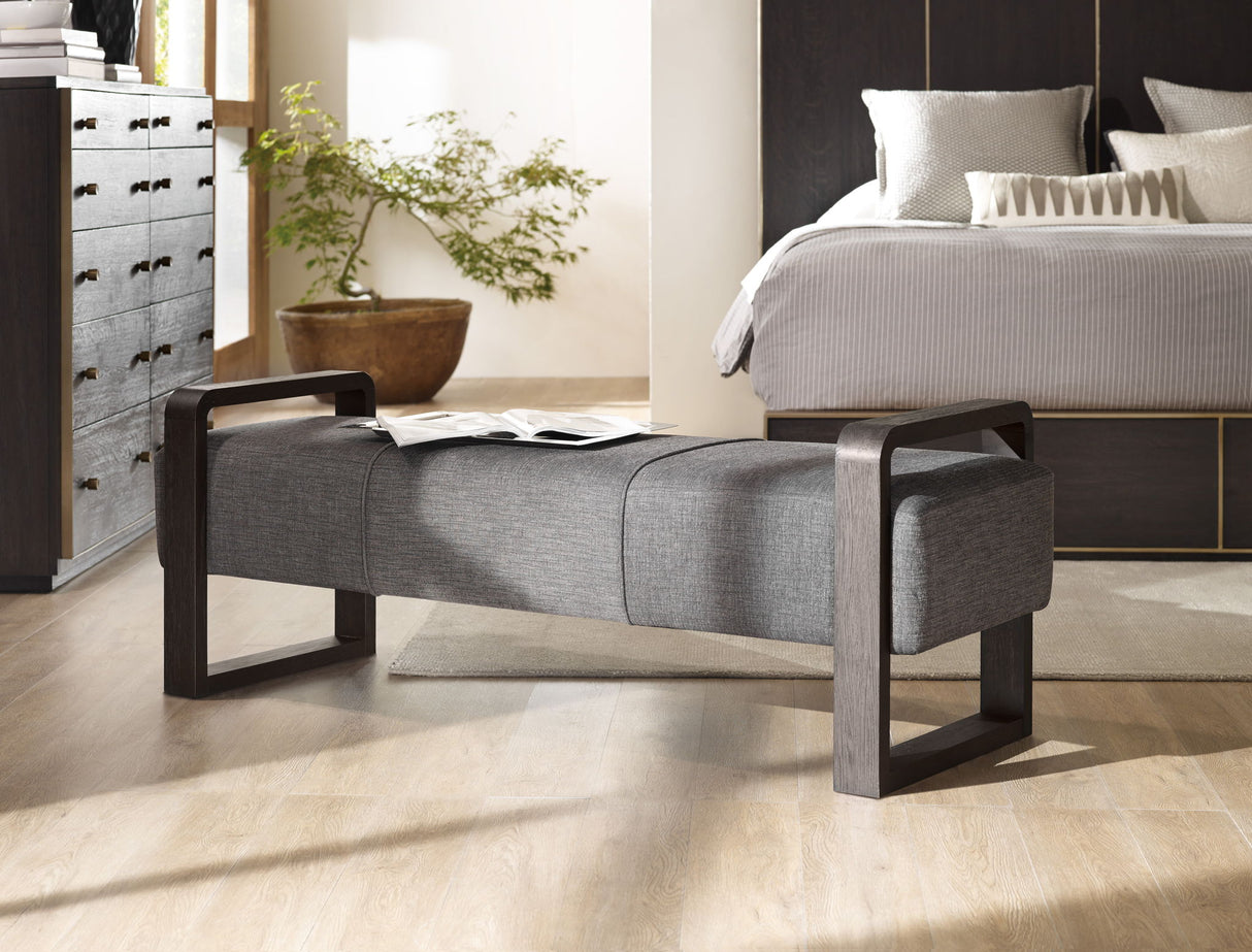 Curata - Upholstered Bench - Dark Gray