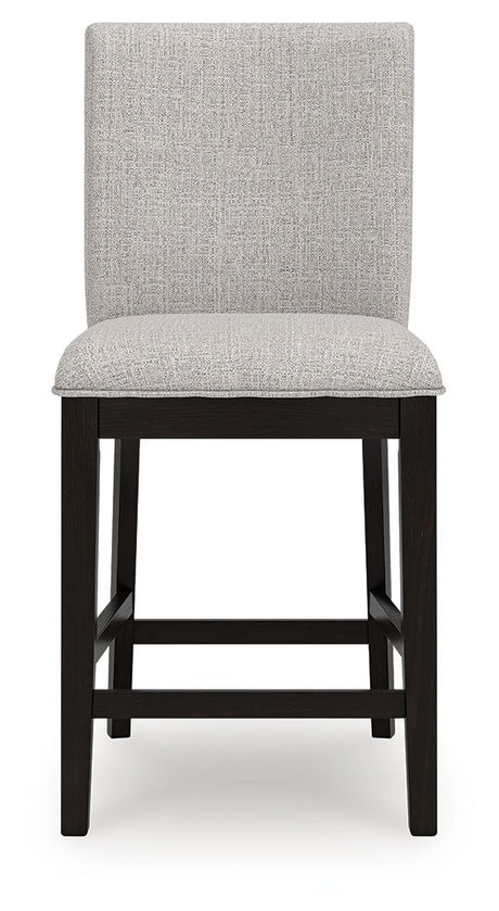 Neymorton - 5 Pc. - Rectangular Dining Room Counter Table, 4 Barstools - Dark Grayish Brown