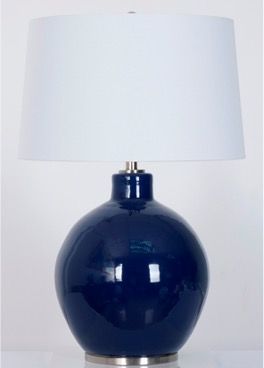 Navy Sphere Table Lamp - Navy