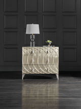 Melange - Mathilda 3-Drawer Chest - Pearl Silver