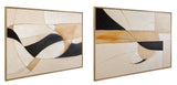 Golden Contour Framed Canvas (Set of 2) - Gold