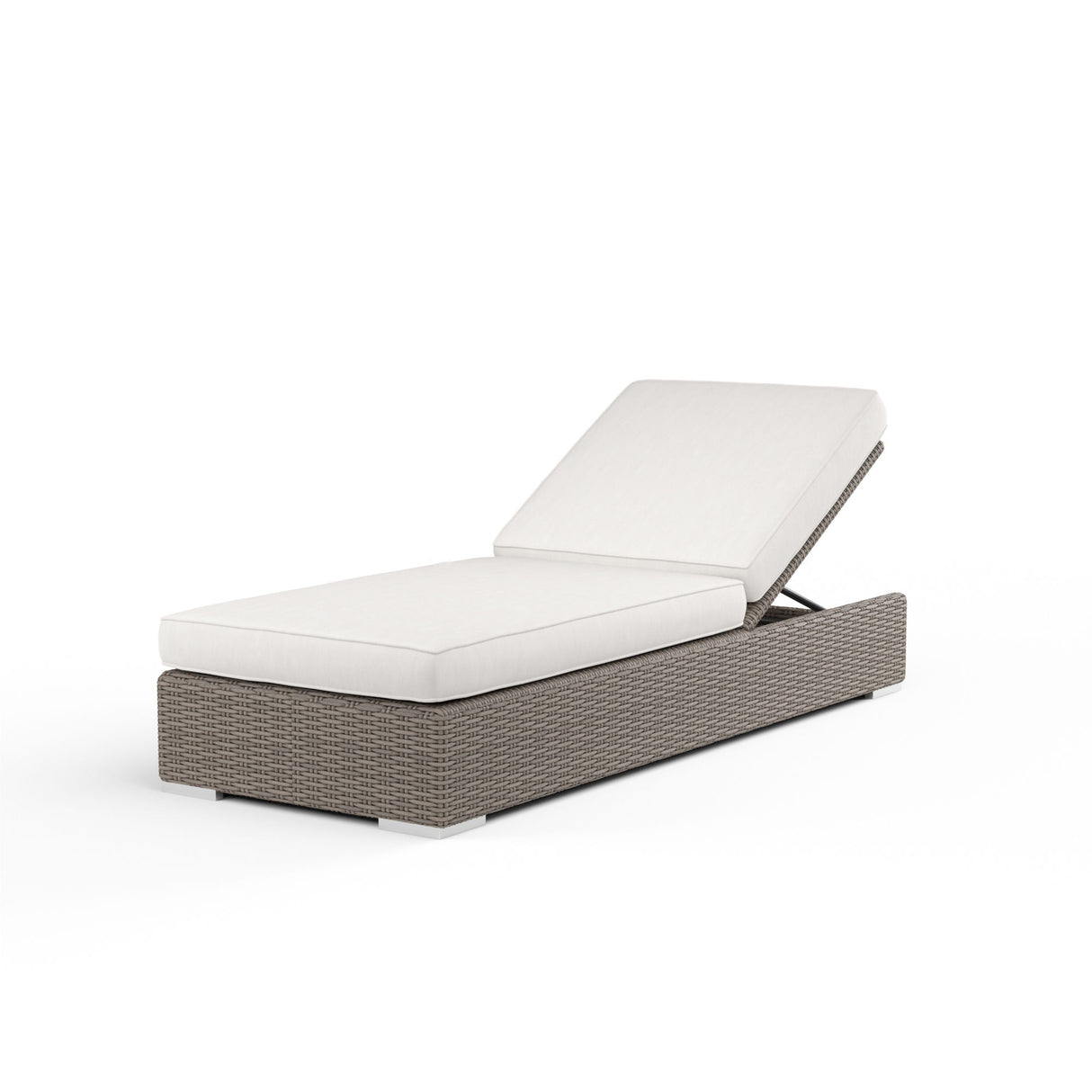 Coronado - Adjustable Chaise, With Self Welt - Canvas Flax / Dark Brown