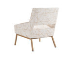 Kitano - Amani Upholstered Chair With Bright Brass Base - White
